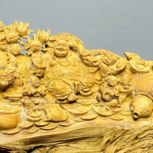 Di Lạc Vác Cành Đào Ngũ Tiểu Gỗ Hoàng Đàn