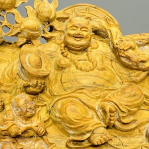 Di Lạc Vác Cành Đào Ngũ Tiểu Gỗ Hoàng Đàn