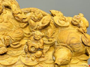 Di Lạc Vác Cành Đào Ngũ Tiểu Gỗ Hoàng Đàn