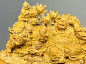 Di Lạc Vác Cành Đào Ngũ Tiểu Gỗ Hoàng Đàn