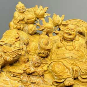 Di Lạc Vác Cành Đào Ngũ Tiểu Gỗ Hoàng Đàn
