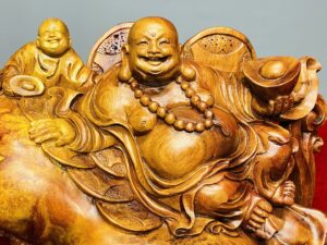 Di Lạc Nhất Tiểu Ngồi Bao Tiền Gỗ Nu Hương