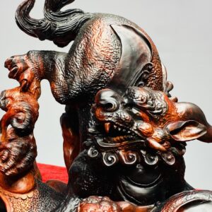 Song Nghê Cầu Gậy Như Ý Gỗ Trắc
