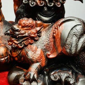Song Nghê Cầu Gậy Như Ý Gỗ Trắc