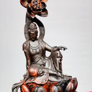 Phật Bà Quan Âm Toạ Đài Sen Gỗ Trắc