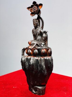 Phật Bà Quan Âm Toạ Đài Sen Gỗ Trắc