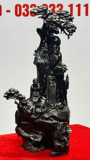 Ông Thọ Đứng Tùng Gỗ Mun Sừng