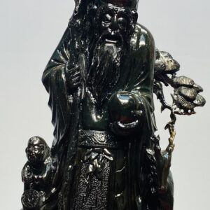 Ông Thọ Đứng Tùng Gỗ Mun Sừng
