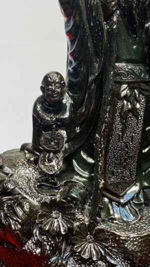 Ông Thọ Đứng Tùng Gỗ Mun Sừng