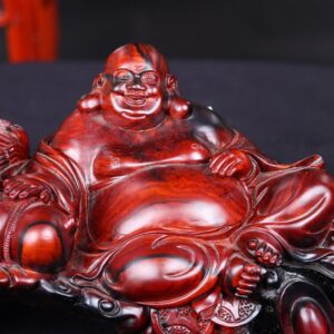 Di Lạc Nhất Tiểu Bao Tiền Cầu Gậy Như Ý Gỗ Trắc