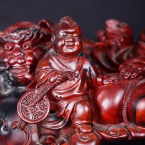 Di Lạc Nhất Tiểu Bao Tiền Cầu Gậy Như Ý Gỗ Trắc