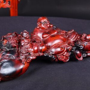 Di Lạc Nhất Tiểu Bao Tiền Cầu Gậy Như Ý Gỗ Trắc