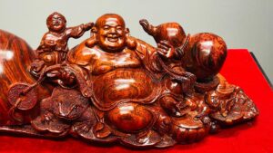 Di Lạc Nhị Tiểu Ngồi Bao Tiền Gỗ Cẩm