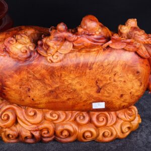 Di Lạc Nhị Tiểu Ngồi Bao Tiền Gỗ Nu Hương Ôm Đá