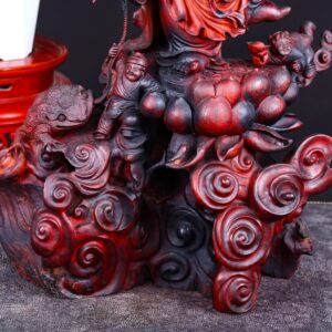 Di Lạc Nhất Long Tam Tiểu Đứng Sen Gỗ Trắc