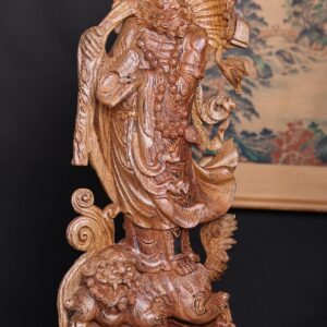 Đạt Ma Đứng Nghê Quá Hải Gỗ Mun Đuôi Công