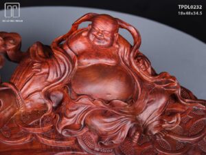 Khay Di Lạc Ngồi Bao Tiền Gỗ Sưa