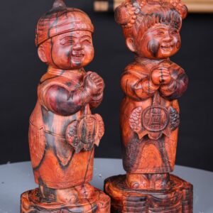 Cặp Tiểu Đồng Chúc Phúc Gỗ Trắc