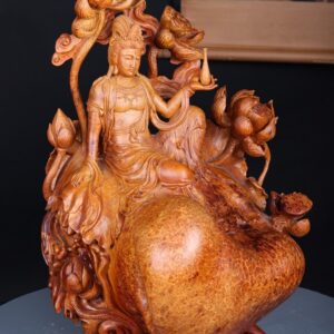 Phật Quan Âm Ngự Sen Gỗ Nu Hương