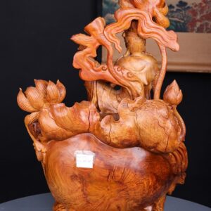 Phật Quan Âm Ngự Sen Gỗ Nu Hương