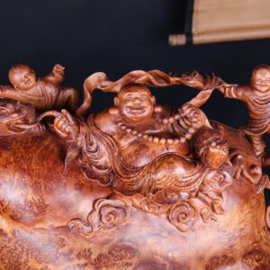 Di Lạc Tam Tiểu Thiềm Thừ Ngồi Bao Tiền Gỗ Nu Ngọc Am
