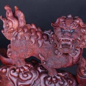 Cặp Nghê Trấn Bao Tiền Gỗ Tử Đàn