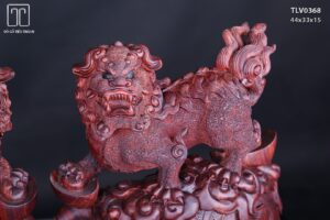 Cặp Nghê Trấn Bao Tiền Gỗ Tử Đàn
