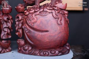 Cặp Nghê Trấn Bao Tiền Gỗ Tử Đàn