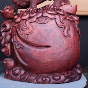 Cặp Nghê Trấn Bao Tiền Gỗ Tử Đàn