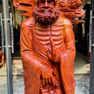 Đạt Ma ngự song long gỗ hương.