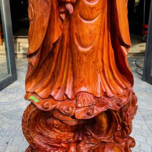 Đạt Ma ngự song long gỗ hương.