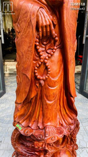 Đạt Ma ngự song long gỗ hương.
