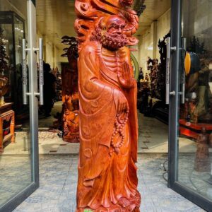 Đạt Ma ngự song long gỗ hương.