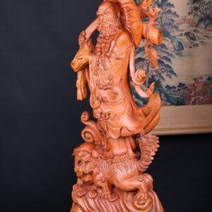 Đạt Ma Đứng Nghê Quá Hải Gỗ Hương