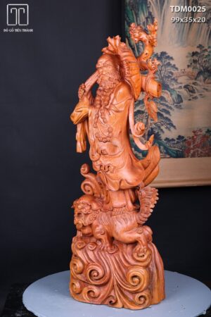 Đạt Ma Đứng Nghê Quá Hải Gỗ Hương