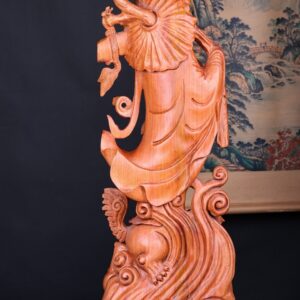 Đạt Ma Đứng Nghê Quá Hải Gỗ Hương