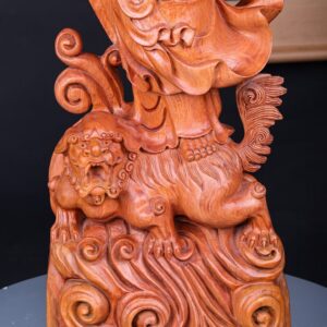 Đạt Ma Đứng Nghê Quá Hải Gỗ Hương