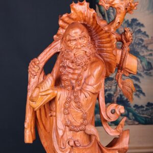 Đạt Ma Đứng Nghê Quá Hải Gỗ Hương
