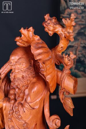 Đạt Ma Đứng Nghê Quá Hải Gỗ Hương