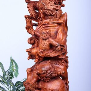 Đạt Ma Hàng Long Phục Song Nghê Gỗ Hương