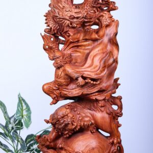 Đạt Ma Hàng Long Phục Song Nghê Gỗ Hương