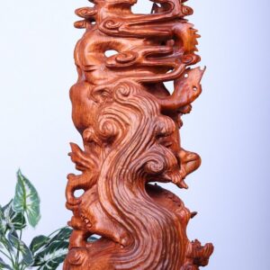 Đạt Ma Hàng Long Phục Song Nghê Gỗ Hương