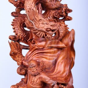 Đạt Ma Hàng Long Phục Song Nghê Gỗ Hương