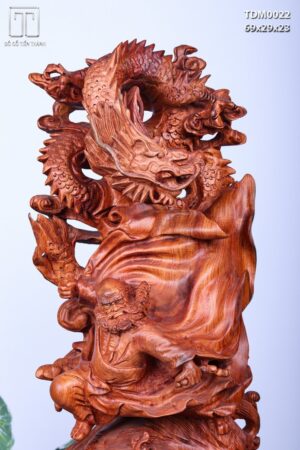 Đạt Ma Hàng Long Phục Song Nghê Gỗ Hương