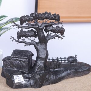 Tiểu Cảnh Làng Quê Gỗ Mun Sừng Khánh Hoà