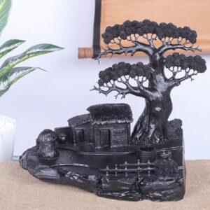 Tiểu Cảnh Làng Quê Gỗ Mun Sừng