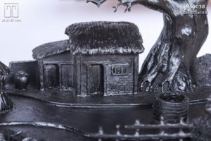 Tiểu Cảnh Làng Quê Gỗ Mun Sừng