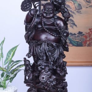 Di Lạc Ngũ Tiểu Cầm Hoa Sen Song Nghê Gỗ Tử Đàn
