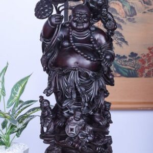Di Lạc Ngũ Tiểu Cầm Hoa Sen Song Nghê Gỗ Tử Đàn