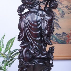 Di Lạc Ngũ Tiểu Cầm Hoa Sen Song Nghê Gỗ Tử Đàn